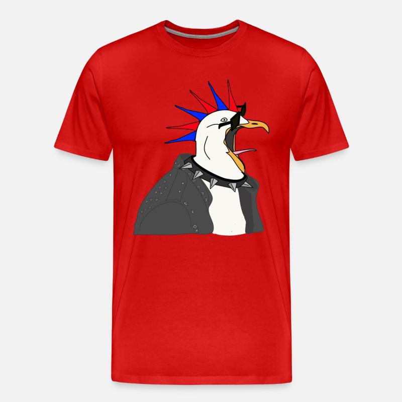 punker möwe lederjacke sonnenbrille - Männer Premium Bio T-Shirt - Rot