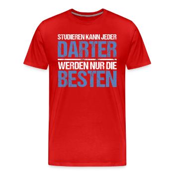 Tout le monde peut étudier - Darter Edition - T-shirt bio Premium Homme - rouge - Devant - Damien (186cm)
