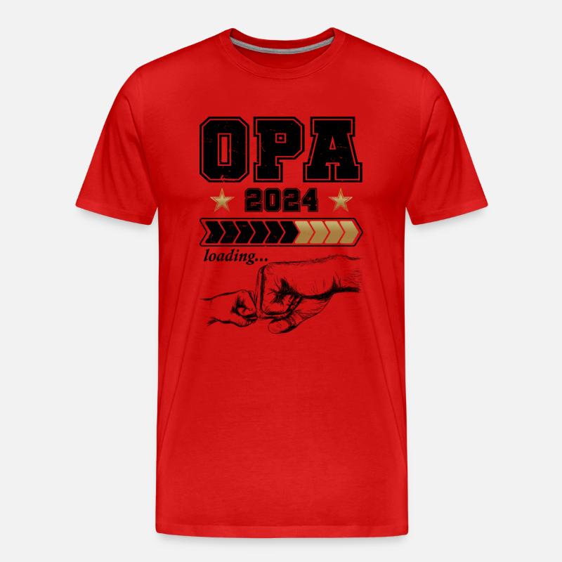 Opa 2024 Loading - Männer Premium Bio T-Shirt - Rot