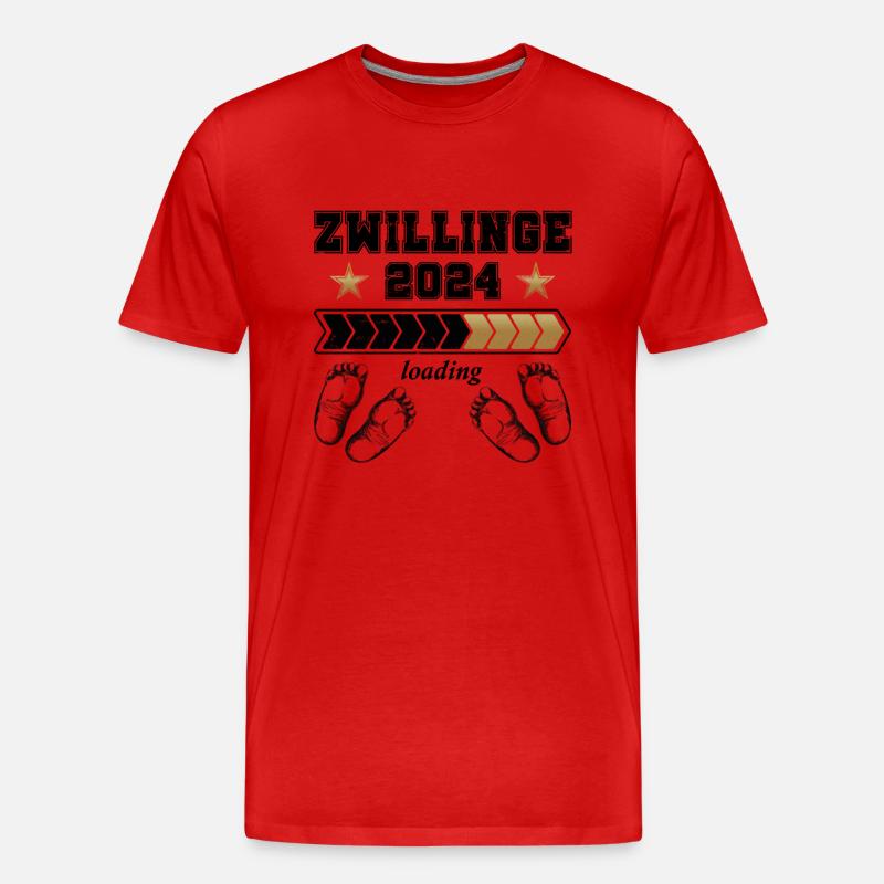 Zwillinge 2024 - Männer Premium Bio T-Shirt - Rot