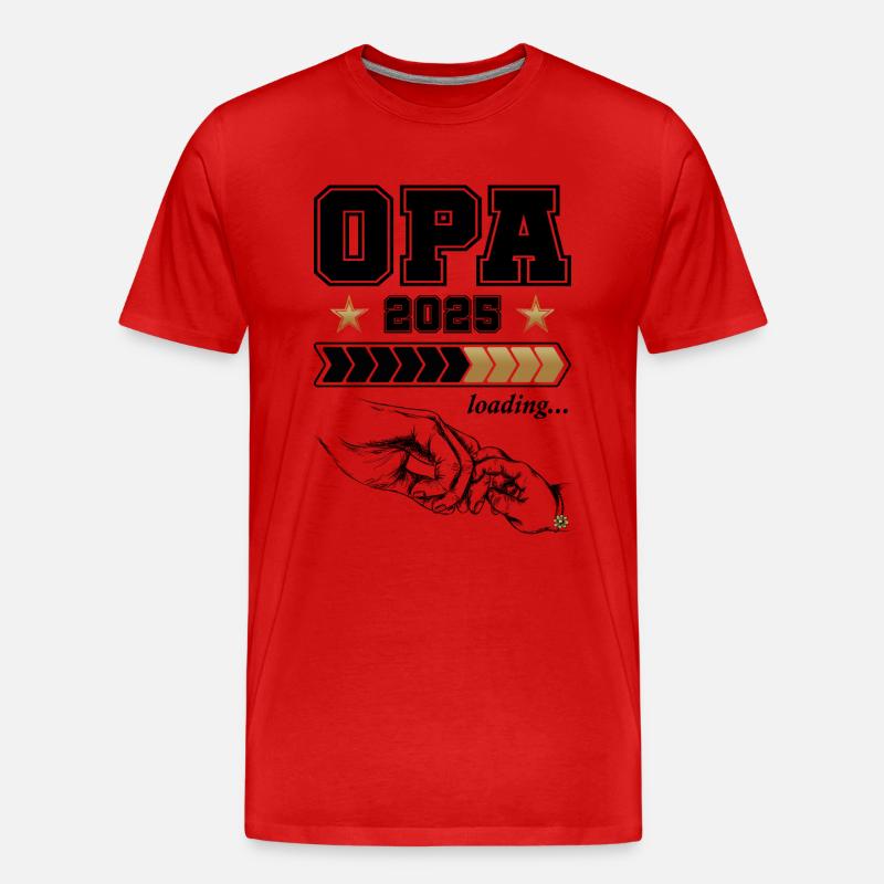 Opa 2025 Loading - Männer Premium Bio T-Shirt - Rot