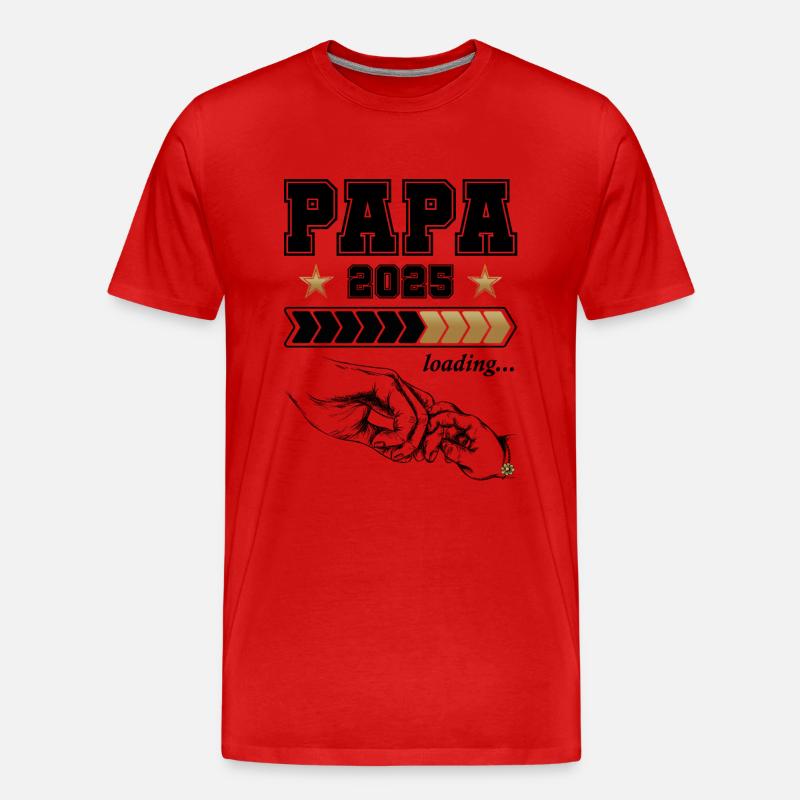 Papa 2025 Loading - Männer Premium Bio T-Shirt - Rot