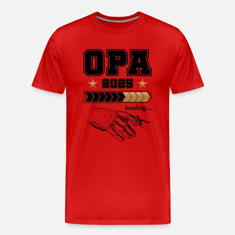 Opa Loading 2025 - Männer Premium Bio T-Shirt - Rot