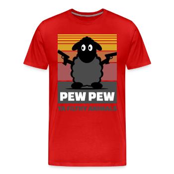 Gangster de moutons - T-shirt bio Premium Homme - rouge - Devant - Damien (186cm)