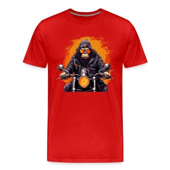 Gorilla Biker - T-shirt bio Premium Homme - rouge - Devant - Damien (186cm)