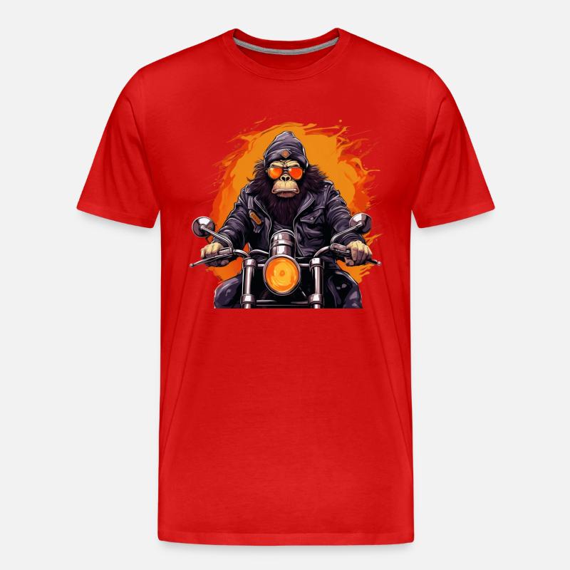 Gorilla Biker - Männer Premium Bio T-Shirt - Rot