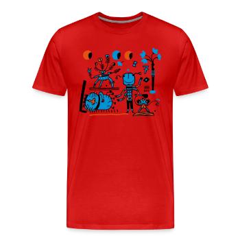 Universe - Men's Premium Organic T-Shirt - red - Front - Damien (186cm)