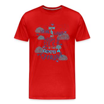 Christliche Kleidung & Gottes Liebe - Männer Premium Bio T-Shirt - Rot - Vorne - Damien (186cm)