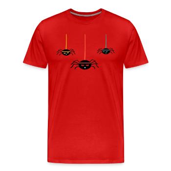 Spinnen Tiere Halloween - Männer Premium Bio T-Shirt - Rot - Vorne - Damien (186cm)