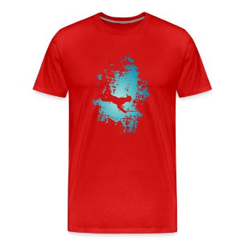 Diver spear spearfishing - Men's Premium Organic T-Shirt - red - Front - Damien (186cm)