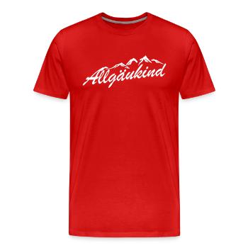 Allgäu & Allgäukind - Männer Premium Bio T-Shirt - Rot - Vorne - Damien (186cm)