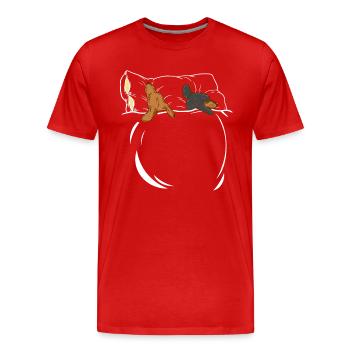 Sleeping Dogs PJs Outfit Dachshund Belly Sleep - Men's Premium Organic T-Shirt - red - Front - Damien (186cm)