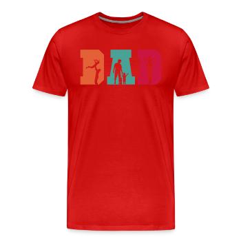 Father, Dad, Father's Day, - Men's Premium Organic T-Shirt - red - Front - Damien (186cm)