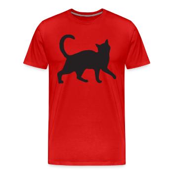Katze - Männer Premium Bio T-Shirt - Rot - Vorne - Damien (186cm)