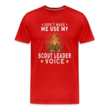 Scout Camping Outdoor Campfire Hiking Backpacking - Männer Premium Bio T-Shirt - Rot - Vorne - Damien (186cm)