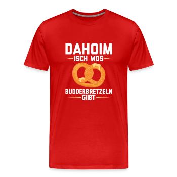 Schwaben Sprüche | Schwäbisch Schwabe Geschenkidee - Männer Premium Bio T-Shirt - Rot - Vorne - Damien (186cm)
