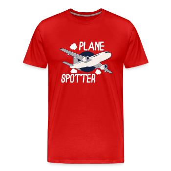 Aircraft Spotting Airplane Aircraft Spotter - Men's Premium Organic T-Shirt - red - Front - Damien (186cm)