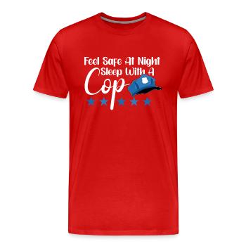 Police Cop Officer Police Office - Men's Premium Organic T-Shirt - red - Front - Damien (186cm)