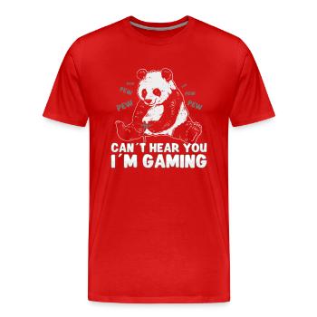 Panda Fan Gamer E-sport Gaming Pew Pew Pandafakas! - Männer Premium Bio T-Shirt - Rot - Vorne - Damien (186cm)