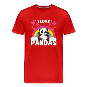 Panda Bear Panda Bamboo Wildlife China - Men's Premium Organic T-Shirt - red - Front - Damien (186cm)