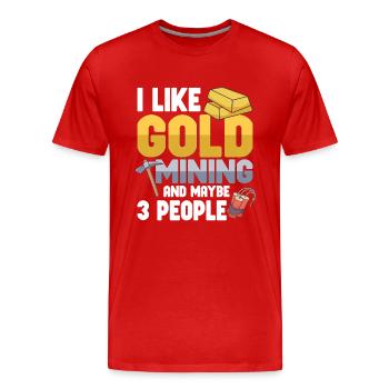 Chercheurs d’or Mines d’or Mines d’or Orpaillage Mine d’or - T-shirt bio Premium Homme - rouge - Devant - Damien (186cm)