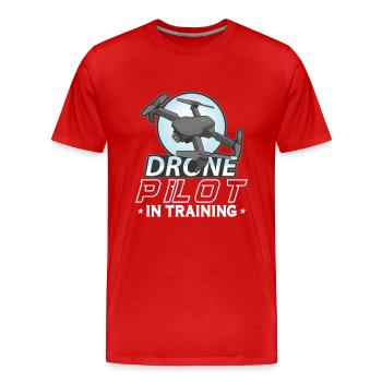 Drohne Pilot Opa Geschenkidee Alter Mann Mit - Männer Premium Bio T-Shirt - Rot - Vorne - Damien (186cm)
