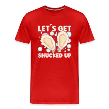 Oyster Lovers Funny Oyster Oyster Shucker - Men's Premium Organic T-Shirt - red - Front - Damien (186cm)