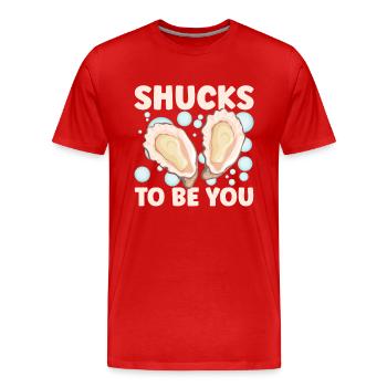 Oyster Lovers Funny Oyster Oyster Shucker - Men's Premium Organic T-Shirt - red - Front - Damien (186cm)