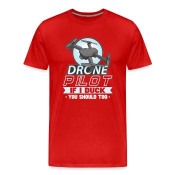 Drohne Pilot Opa Geschenkidee Alter Mann Mit - Männer Premium Bio T-Shirt - Rot - Vorne - Damien (186cm)