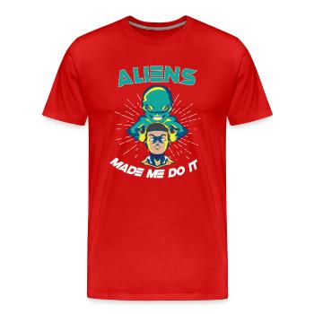 Alien Extraterrestrial Area 51 Ufo Space Geek - Männer Premium Bio T-Shirt - Rot - Vorne - Damien (186cm)