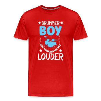 Batteur Batterie Musique Batterie Batterie - T-shirt bio Premium Homme - rouge - Devant - Damien (186cm)