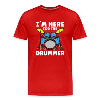 Batteur Batterie Musique Batterie Batterie - T-shirt bio Premium Homme - rouge - Devant - Damien (186cm)