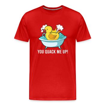 Rubber Duck Ducks Bird Hunt Duck lover Gift Idea - Men's Premium Organic T-Shirt - red - Front - Damien (186cm)