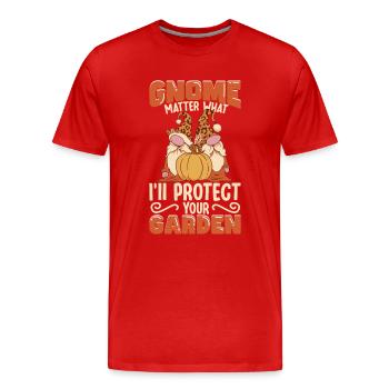 Gnomes de jardin Gnome Amant Drôle de Gnome Jardinage - T-shirt bio Premium Homme - rouge - Devant - Damien (186cm)