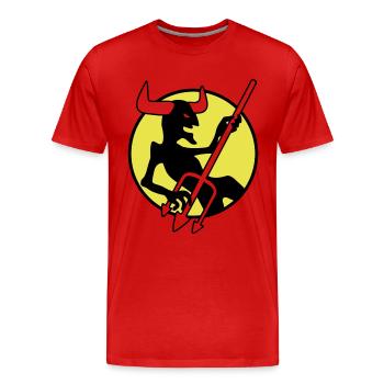 rockin_devil_3c - T-shirt bio Premium Homme - rouge - Devant - Damien (186cm)