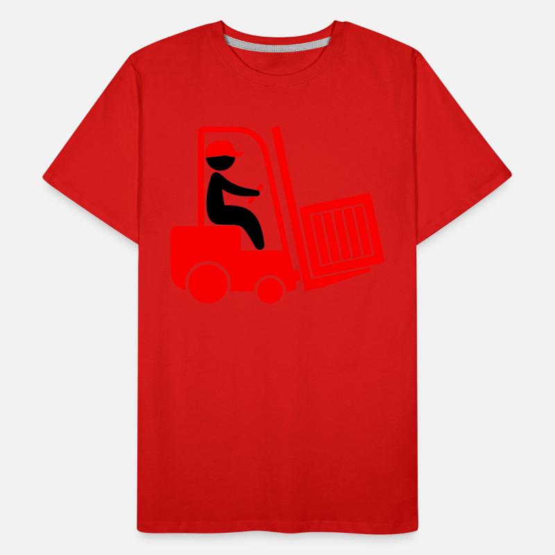 A forklift transporting a box Men's Premium Organic T-Shirt