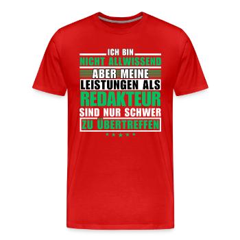 Des performances inégalées en tant qu’éditeur - T-shirt bio Premium Homme - rouge - Devant - Damien (186cm)