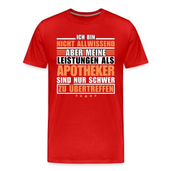 Des performances inégalées en tant que pharmacien - T-shirt bio Premium Homme - rouge - Devant - Damien (186cm)