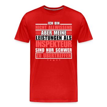 Des performances inégalées en tant qu’inspecteur - T-shirt bio Premium Homme - rouge - Devant - Damien (186cm)