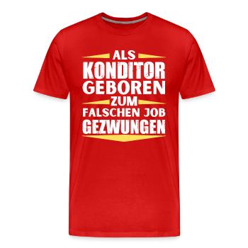 Le chef pâtissier s’est trompé de poste - T-shirt bio Premium Homme - rouge - Devant - Damien (186cm)