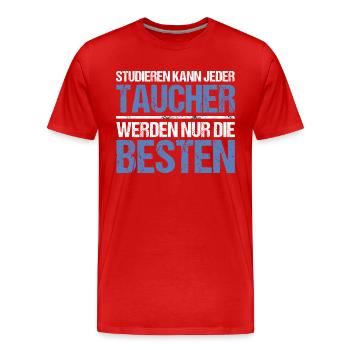 Tout le monde peut étudier - Diver Edition - T-shirt bio Premium Homme - rouge - Devant - Damien (186cm)