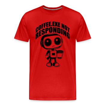 Coffee.exe ne répond pas - T-shirt bio Premium Homme - rouge - Devant - Damien (186cm)