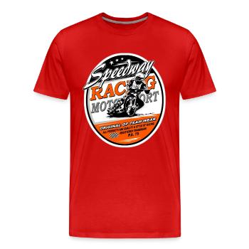 Speedway Racing - Men's Premium Organic T-Shirt - red - Front - Damien (186cm)