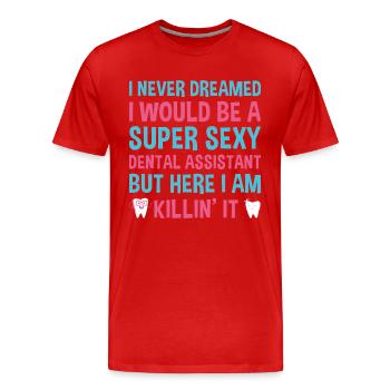 Jamais rêvé serait un assistant dentaire super sexy - T-shirt bio Premium Homme - rouge - Devant - Damien (186cm)