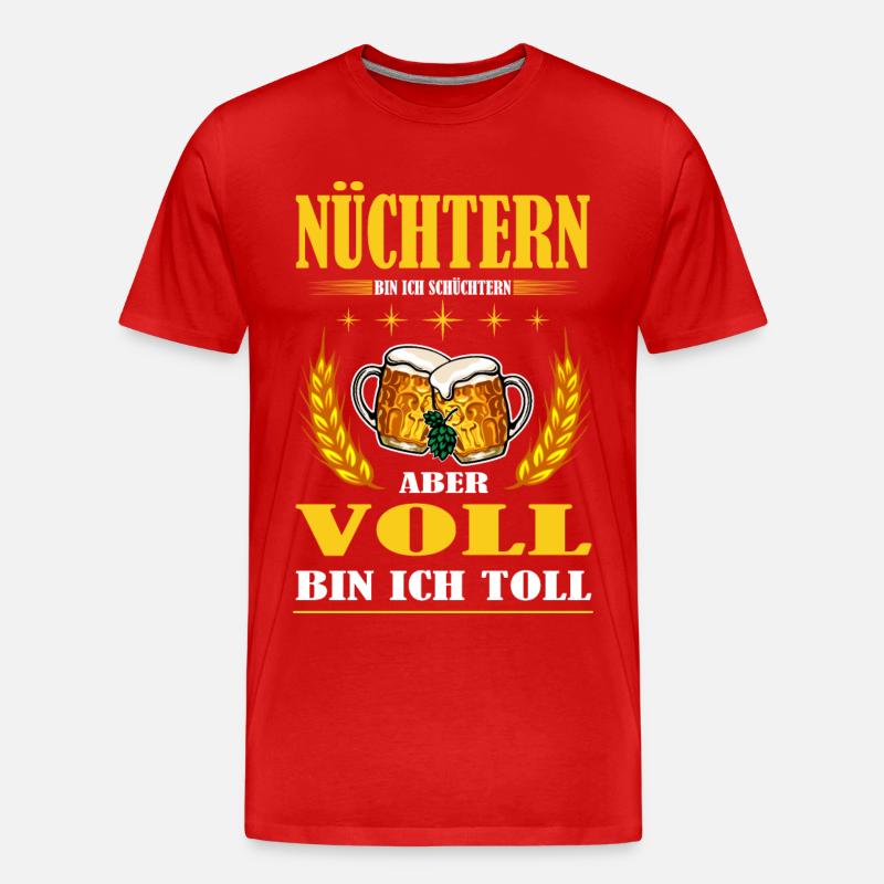 Nüchtern - Männer Premium Bio T-Shirt - Rot