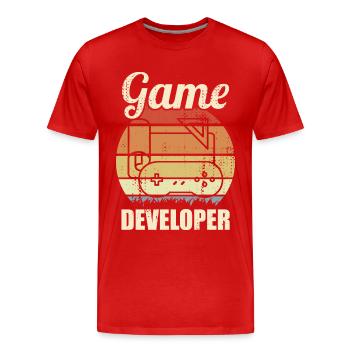 Game Development - Men's Premium Organic T-Shirt - red - Front - Damien (186cm)