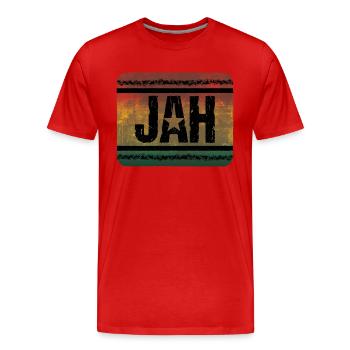 Jah Reggae - T-shirt bio Premium Homme - rouge - Devant - Damien (186cm)