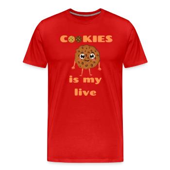 cookies are my life - Men's Premium Organic T-Shirt - red - Front - Damien (186cm)