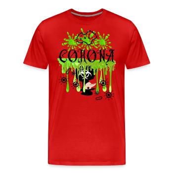 Corona toxic - Geschenkidee - Lustige T-Shirts - Männer Premium Bio T-Shirt - Rot - Vorne - Damien (186cm)