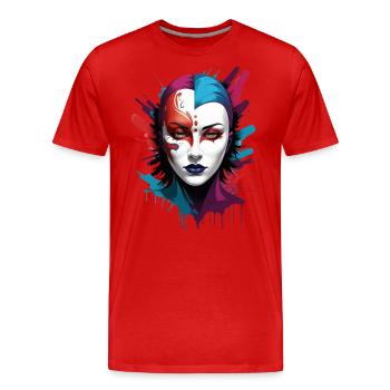 « Chromatic Chic : le porteur de masque coloré » - T-shirt bio Premium Homme - rouge - Devant - Damien (186cm)